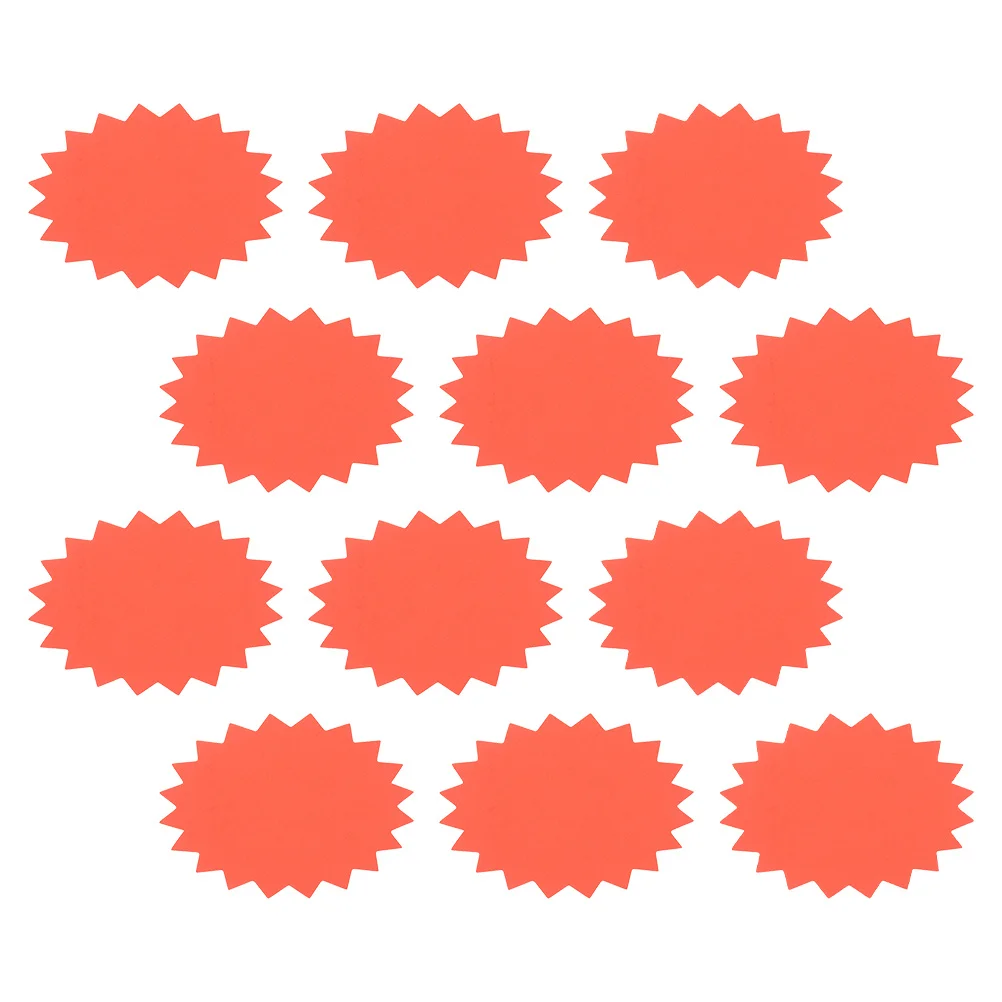 120 szt. Etykiet Promocyjnych Fluorescencyjne Papierowe Znaczniki Naklejki do Pisania Wyprzedażowe do Supermarketów i Sklepów Detalicznych, Kształt Wybuchu