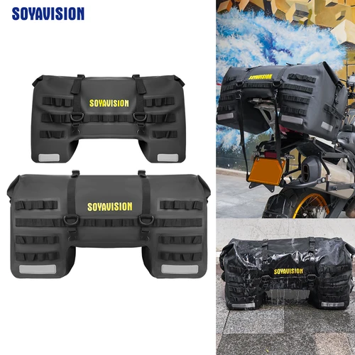 SOYAVISION 20L 50L 70L 80L 100L bolsa trasera impermeable para motocicleta bolsa de equipaje de viaje al aire libre bolsa de asiento para motocicleta
