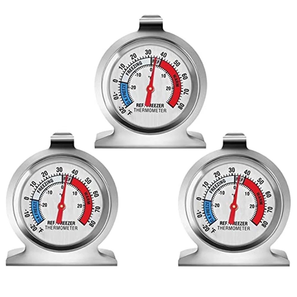 3PCS large dial refrigerator thermometer is applicable to refrigerator cooler thermometer freezing thermometer - 20~60 ° C