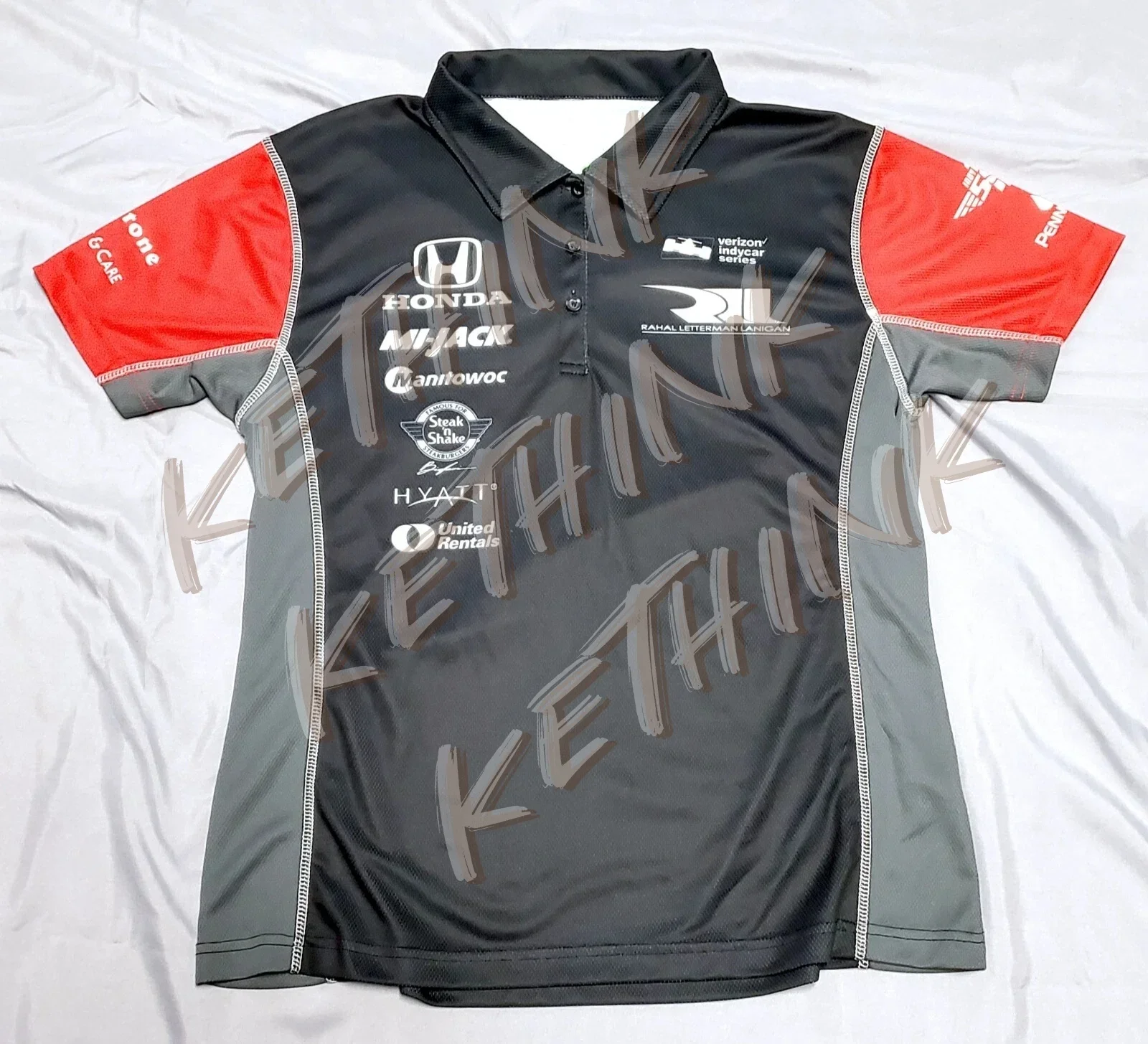 Мужская рубашка-поло Rahal Letterman Lanigan Racing Team Pit Crew Джерси Honda Indy, Honda, мужская рубашка-поло Locomotive Team Racing с коротким рукавом ﻿