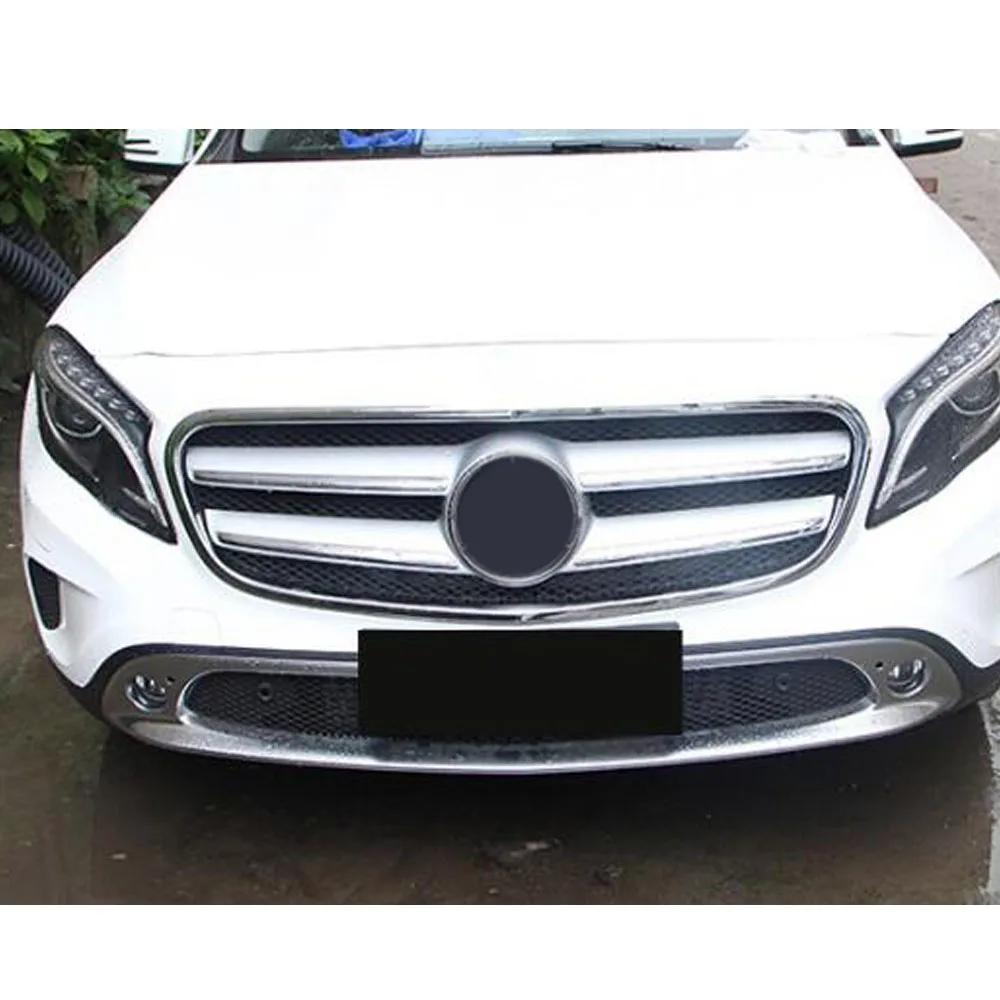 For Mercedes Benz GLA 2015 2016 2017 2018 2019 Car Detector ABS Chrome Trim Front Bottom Racing Grid Grill Grille Panel 1PCs