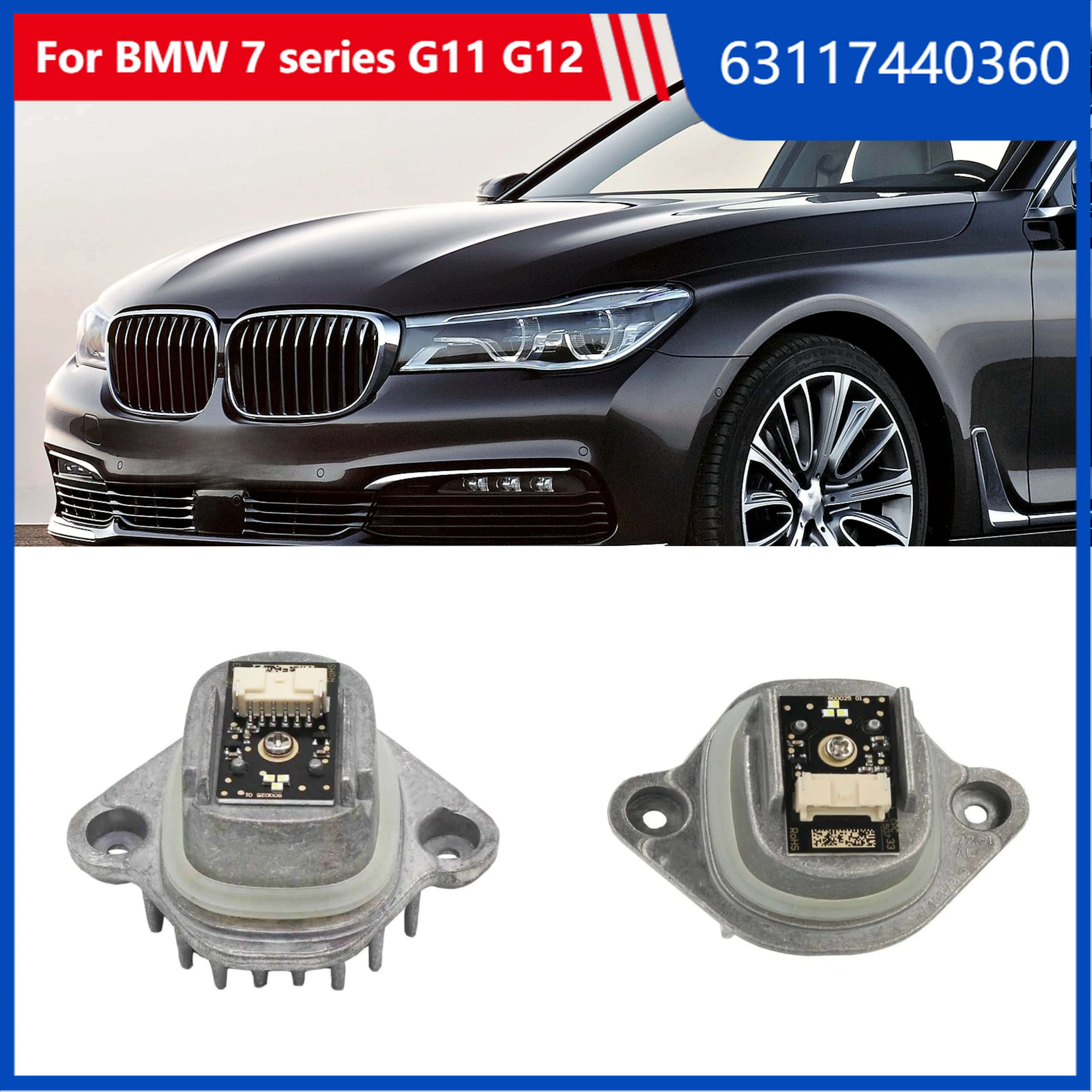 

Для BMW 7 серии G11 G12 2017 года выпуска, с расширенной комплектацией, оригинальный номер 63117440360, НОВЫЙ светодиодный модуль фары, плата DRL, дневные ходовые огни