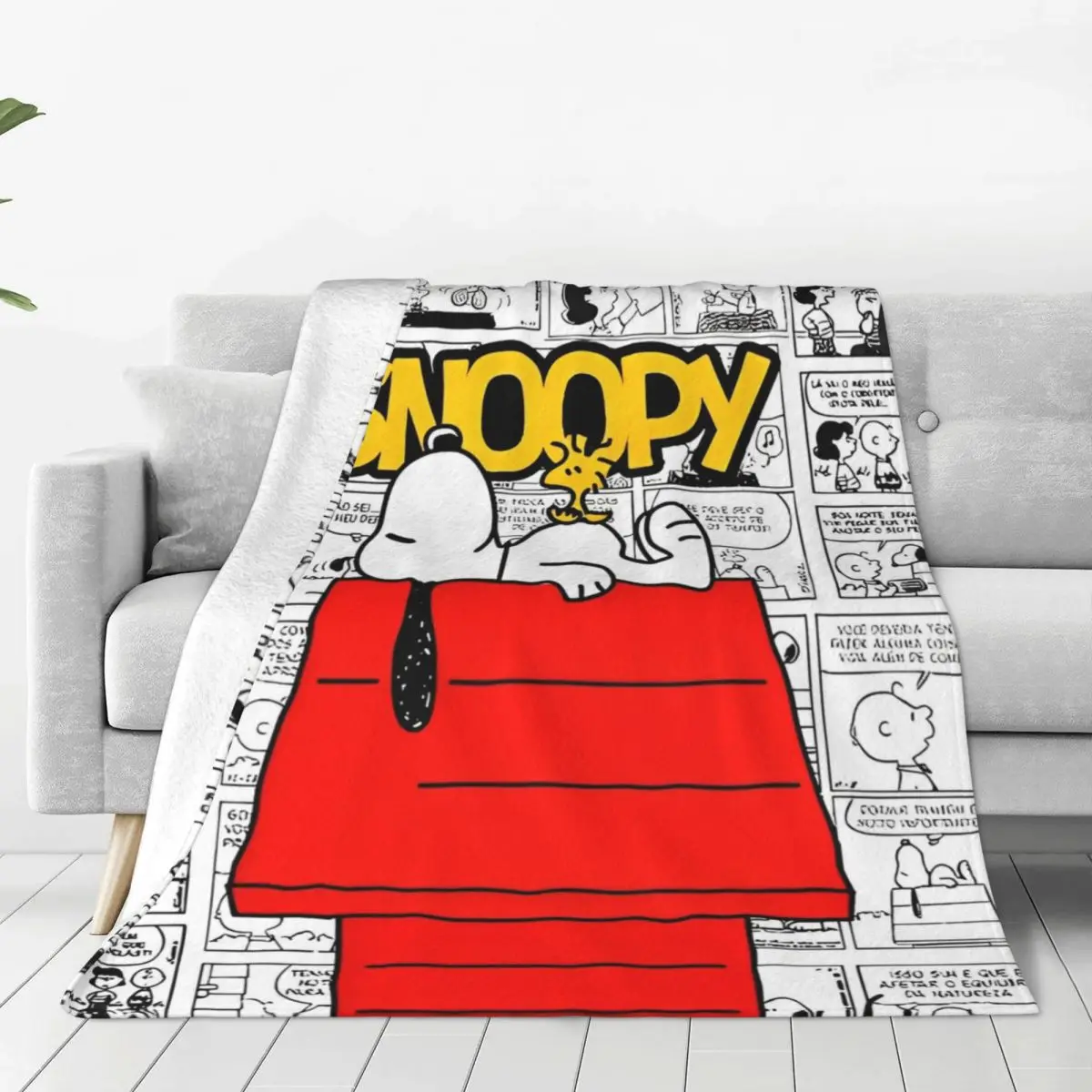 Snoopy Peanuts Flannel Blanket Soft Durable Bedding Throws for Living Room Picnic Fluffy Bedspread Sofa Bed Cover