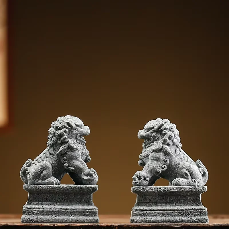 

Статуи Foo Dogs, пара белых мраморных статуй льва-хранителя фэн-шуй, 16 см, пара