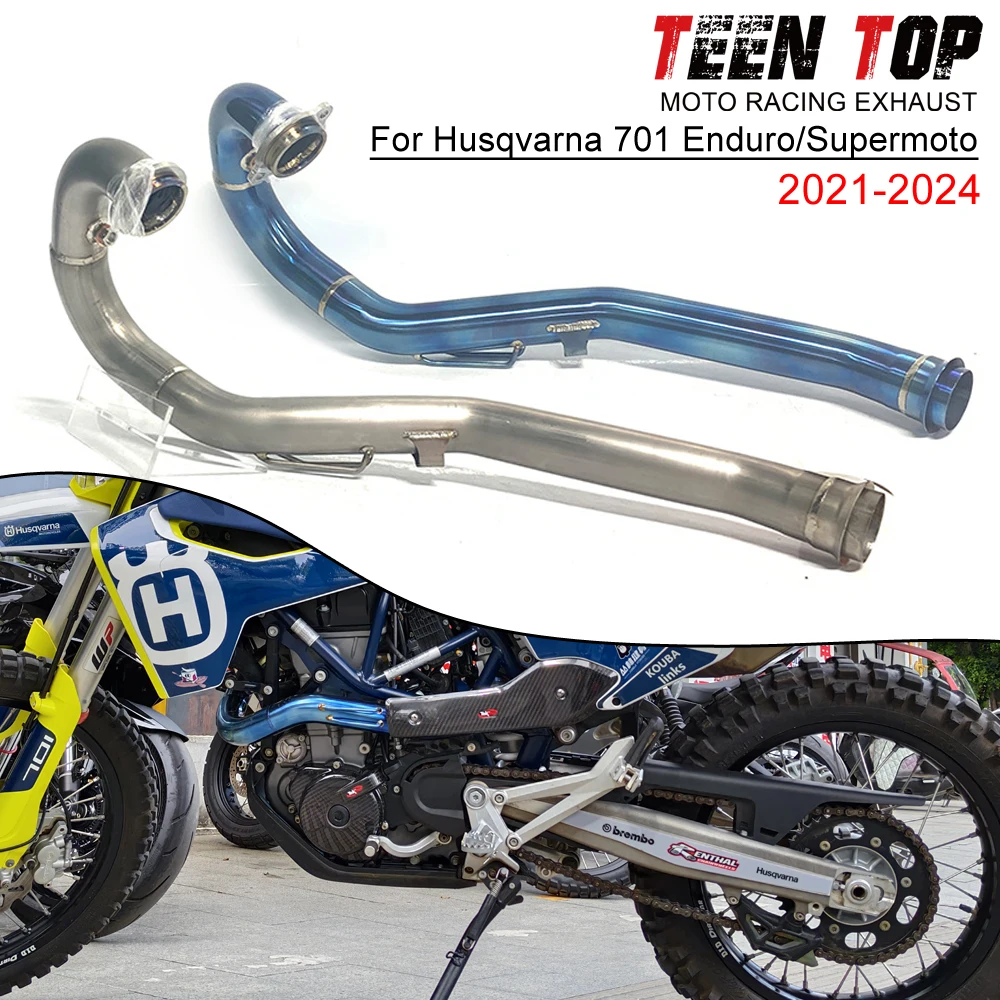 Dirt Bike Escape Exhaust Header For Husqvarna 701 Enduro/Supermoto Moto Connect Tube 701 Enduro 2021-2024 Titanium Alloy