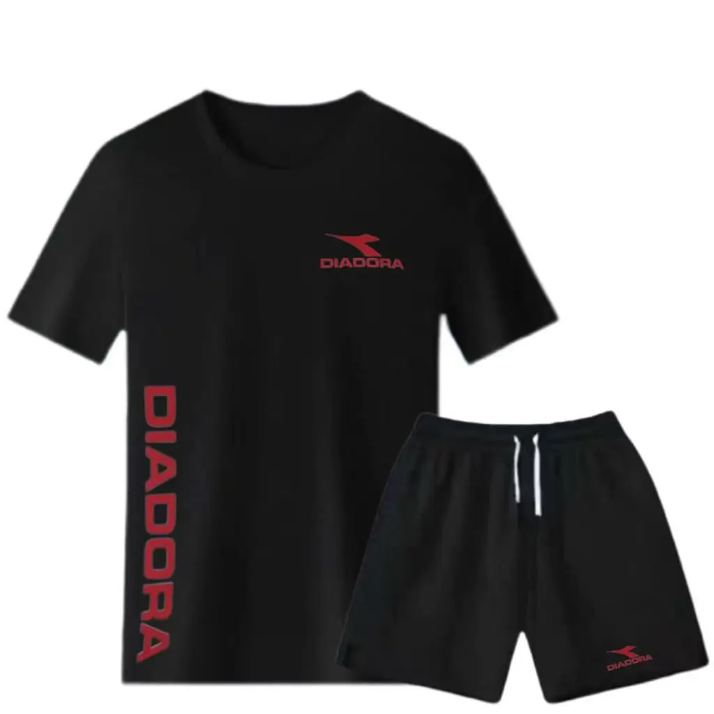

New Popular Pure Cotton Sportswear Suit Men's and Women's Training Casual Loose Breathable Short-sleeved Shorts Man Clothes