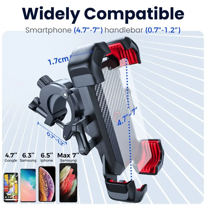 Joyroom Phone Holder Bike 360° View Universal Bicycle Phone Holder for 4.7-7 Inch Mobile Phone Stand Shockproof Bracket GPS Cli