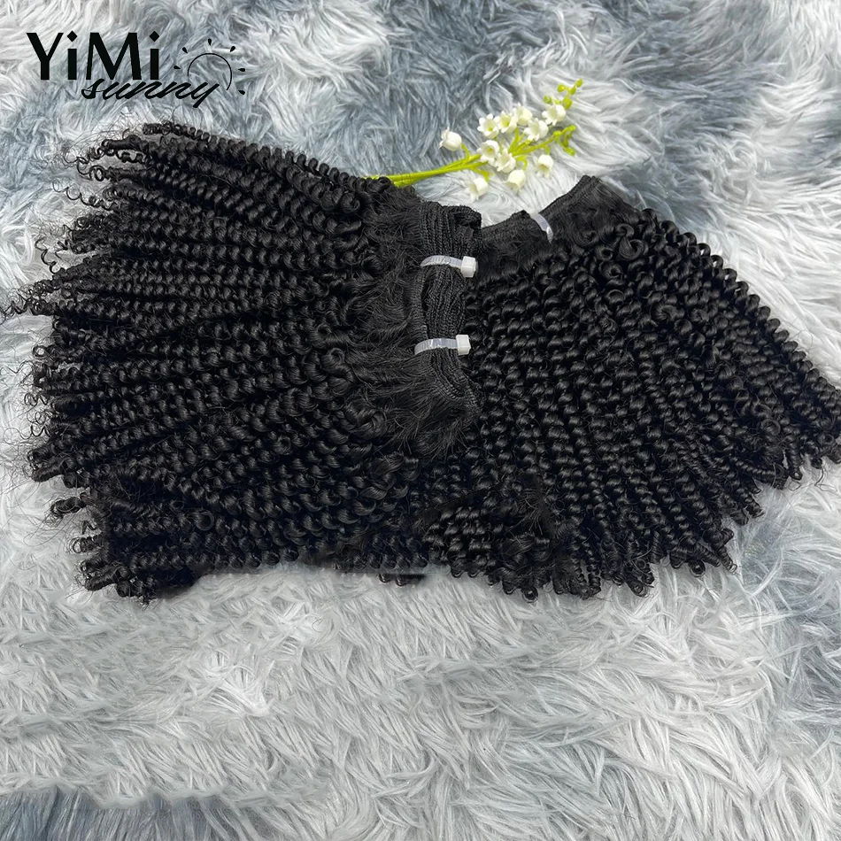 Yimisunny-Pacotes de cabelo humano onda invisível para mulheres, pacotes Remy, extensão do cabelo birmanês, cabeça cheia, atacado