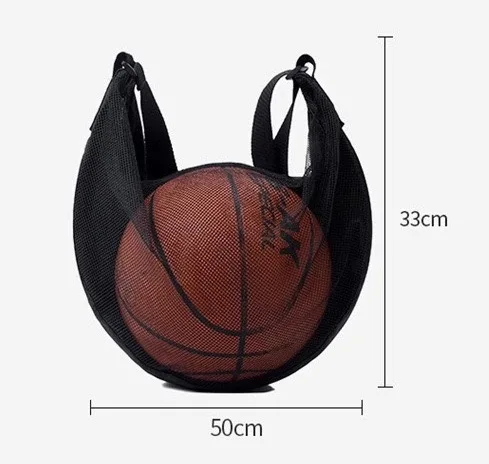 1 Pcs Single Ball Bag With Zipper Pocket Mesh Ball Storage Bag Sport Equipment Drawstring Sling Storage Net Carrying Basketball view 6