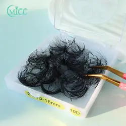 Natural False Individual  Eyelashes Extension Supplies Bulk Wholesale Mixed Length Sharp Pointy Stem Pre Made Loose Fan Eyelash