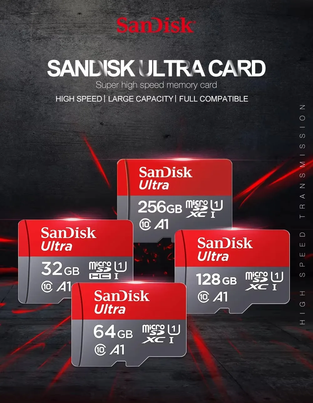 Sandisk High Endurance SD TF Micro Card A1 A2 - 64GB/128GB/256GB/512GB for Action Cameras Drones Full HD 4K Video Recording