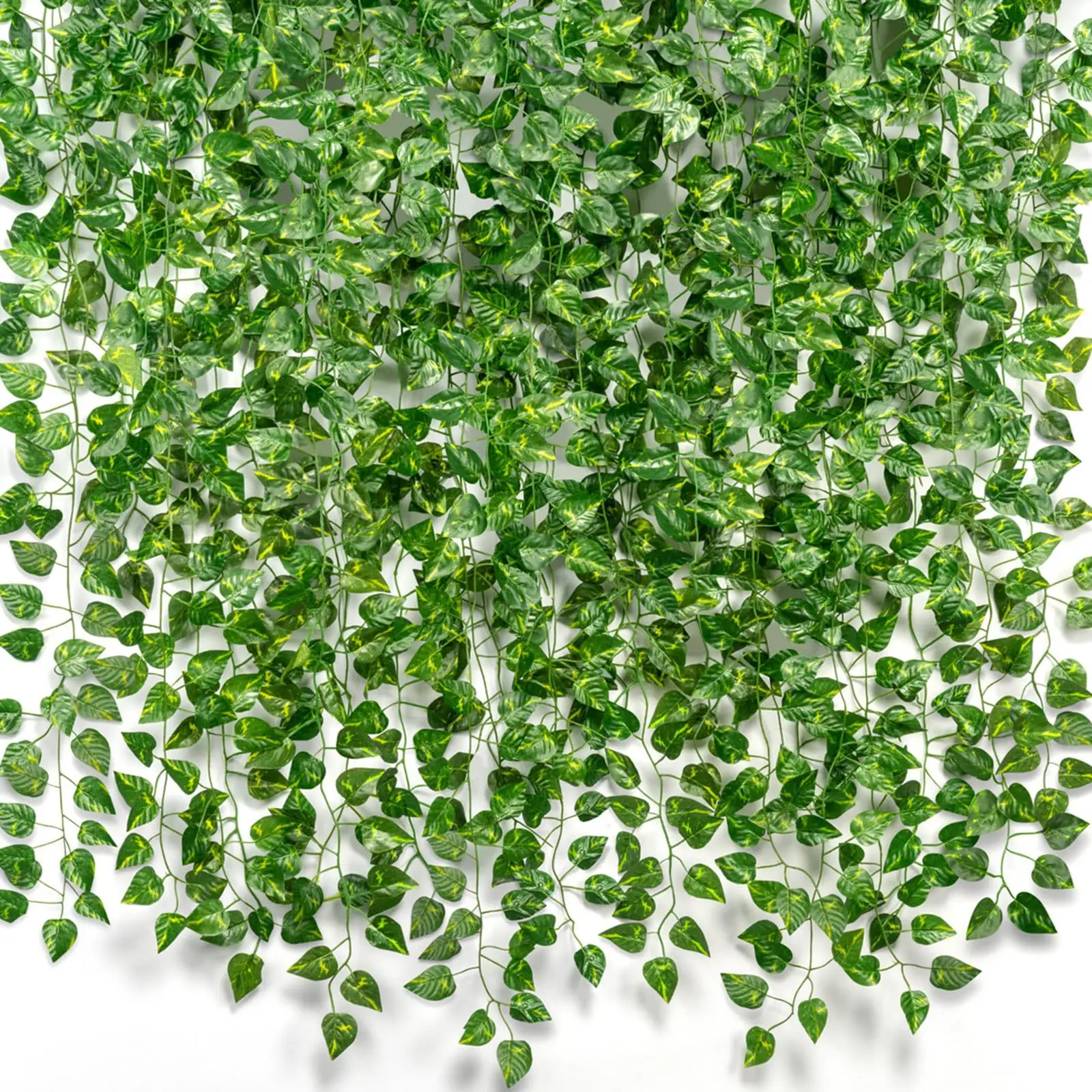 

12pcs/set Artificial Plant Green lvy Leaf GarlandFake Plant Creeper Hanging Vine Outdoor DIGarden Wall Wedding Party Home Decor