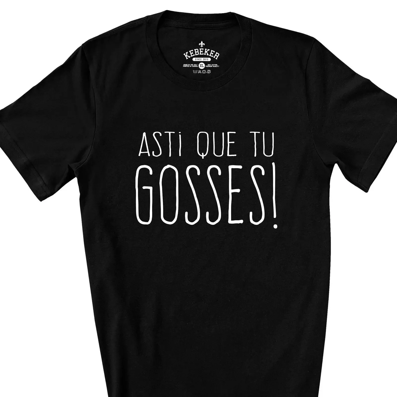 Camiseta con expresión francesa divertida de Asti Que Tu Gosses, estilo casual canadiense, vintage, lavada, transpirable, para hombre