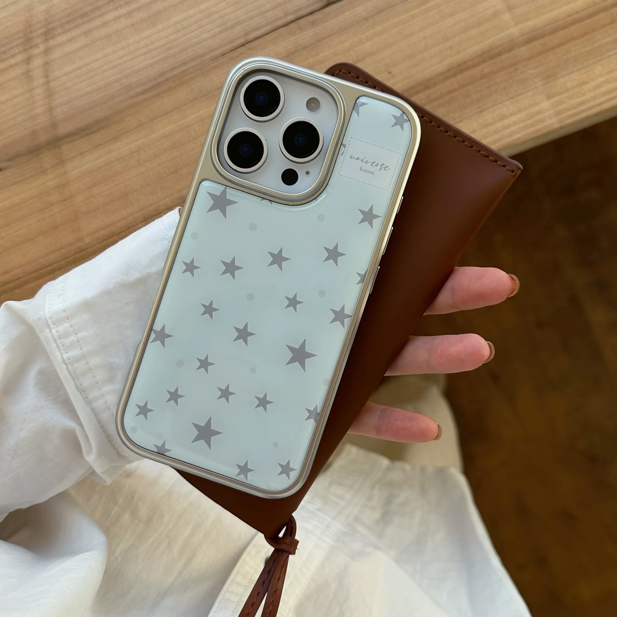 New full screen little star light blue phone case for IPhone16 16pro 16promax 15 15pro 15promax 14 14pro 14promax 13 13promax