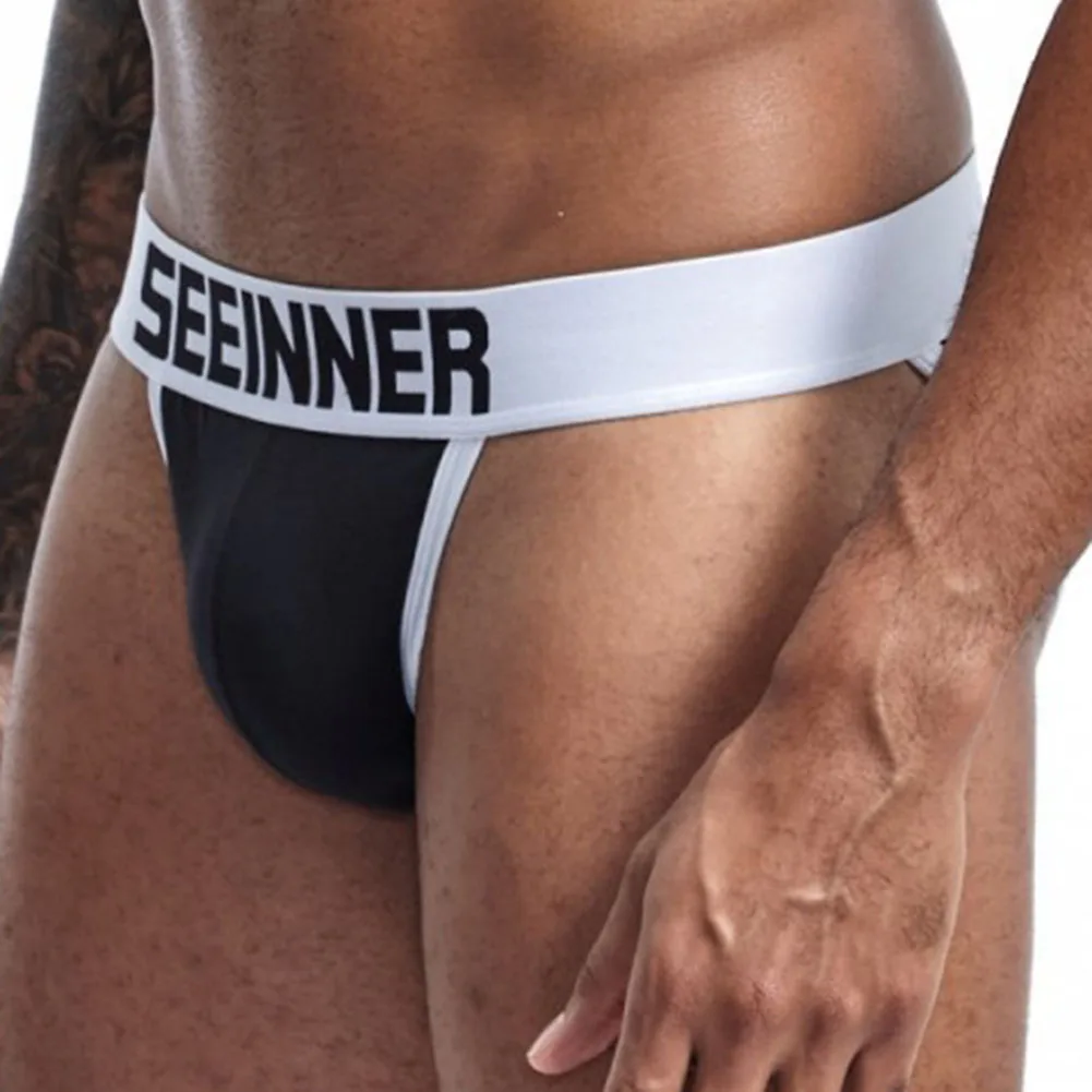 

Cotton Pouch Breathable Briefs 95 Cotton Material Classic Style Briefs Color Matching Pattern Breathable Cotton