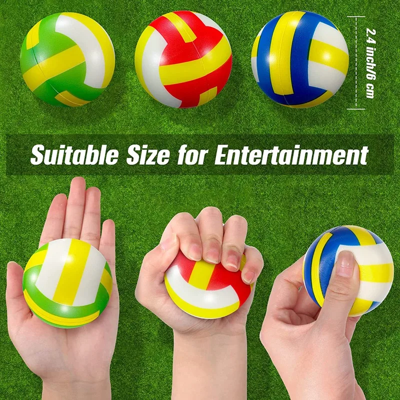 12 Pcs Mini Volleyball Stress Balls Foam Sports Relief Stress Ball Soft Small Volleyball Toys Ball Gift Filler