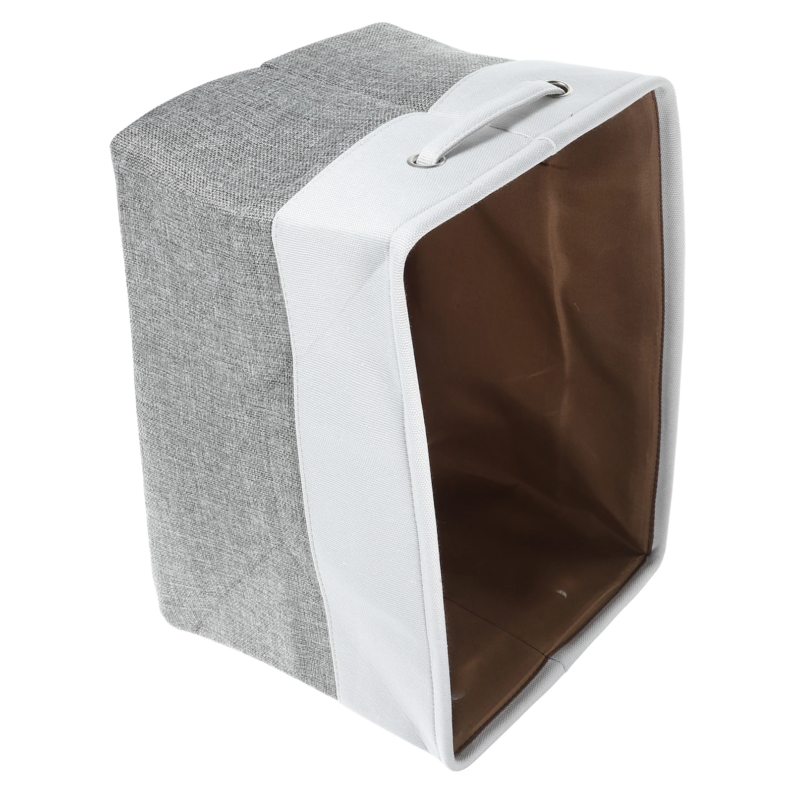 

Cloth Storage Basket Large Capacity Foldable Waterproof Gray Bottom White Edge Bins Fabric Sundries Container Home Office