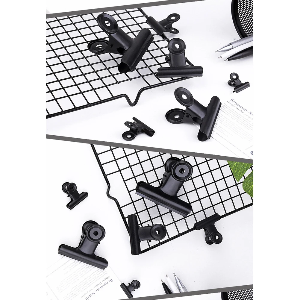 

10pcs Paper Clips Metal Note Clamps 75Mm Black Fixing Office Clip For Documents Photos Maps Drawing Display Strong