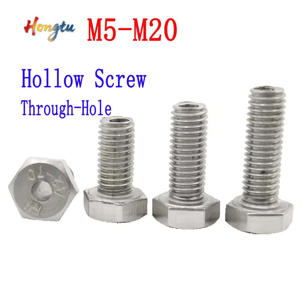 

M4-M6M8M10M12M14M16M20 Hollow Screw 304 Stainless Steel Special Outer Hexagonal Bolt Mask Machine Threading Through-Hole Screw