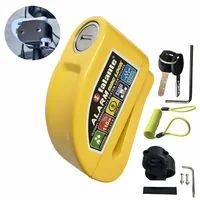 Falante-cerradura de disco con alarma para motocicleta y bicicleta, aleación de aluminio antirrobo, cuerda de recordatorio impermeable + soporte de bloqueo, 6 colores