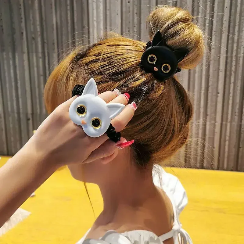 New Ins Style Cartoon Cat Hair Tie Korean Cute Super Fairy Sweet Head Rope Rubber Band Elastic Hair Bands Girls Akcesoria do włosów