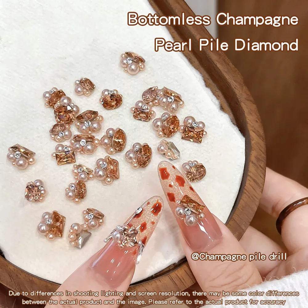 1 Stück Verschiedene Formen Champagner-Kristall Nagelsteine Diamant-Nagelkunst-Strass Hochglanz-Perlen Große Zirkonia-Nagelcharms Zubehör