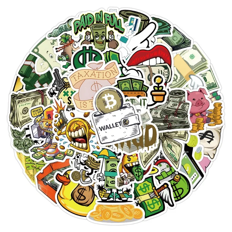 50 adesivi decorativi creativi per soldi con personalità dei cartoni animati