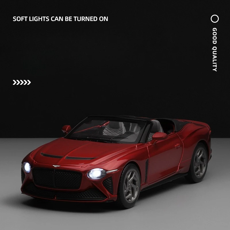 Simulation 1:32 Bentley Mulliner Bacalar Convertible Sports Car Alloy Model Pull Back Metal Toy Vehicle Children Boy Gift