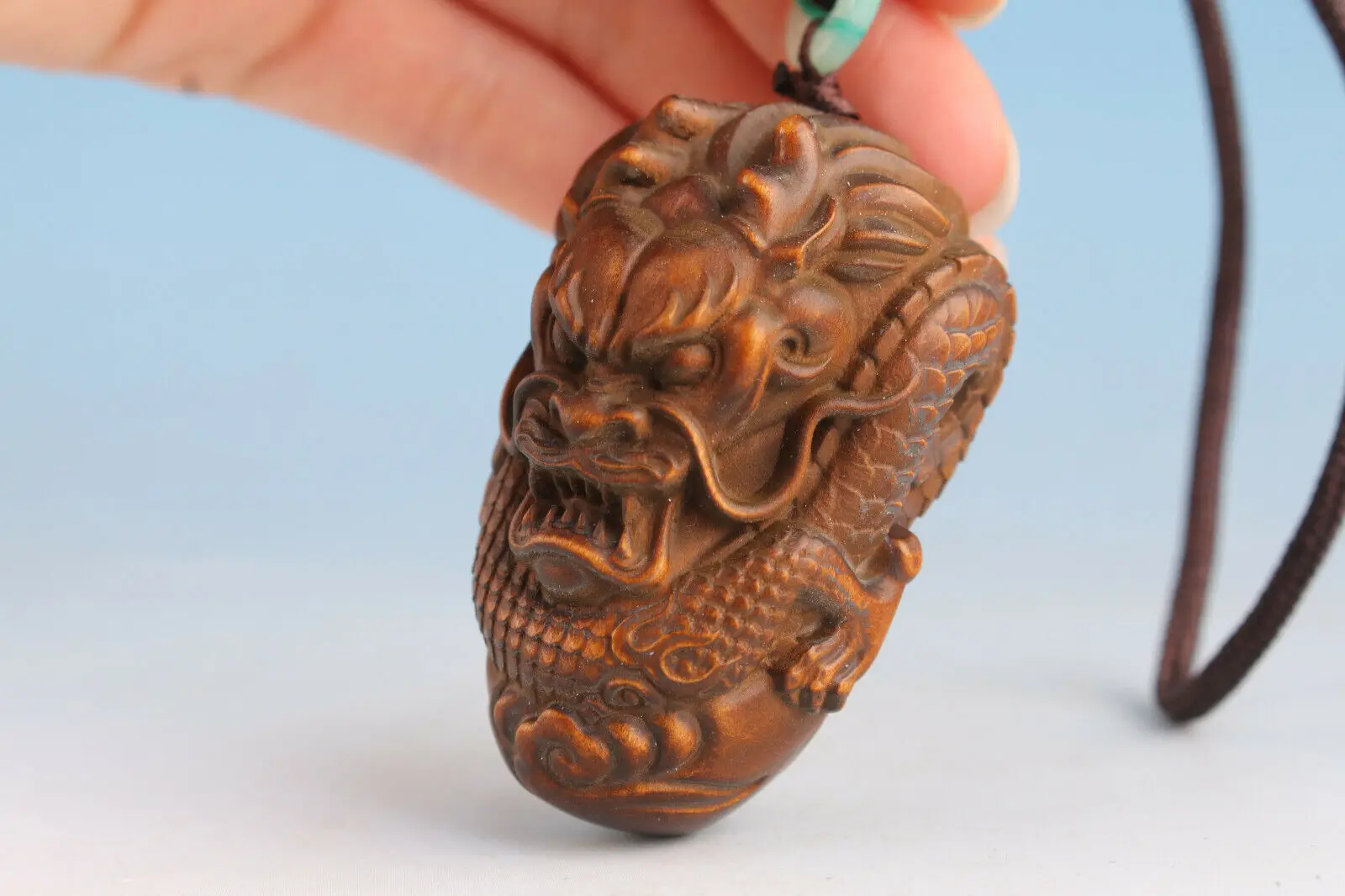 chinese Japanese Boxwood Collect dragon Netsuke Vintage Statue figure Hand piece