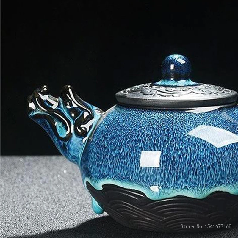 Jianzhan-Kung Fu Tea Set, Chinese Style, Semi Handmade Glaze Color Teapot, Household Items, Ceramics Tea Pot, New, 1Pc