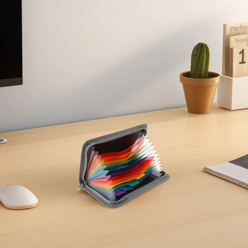 

2Pcs Mini Accordion File Organizer A6 Expandable Zipper Folder Receipt Coupon Document Holder Portable Coupon Organizer