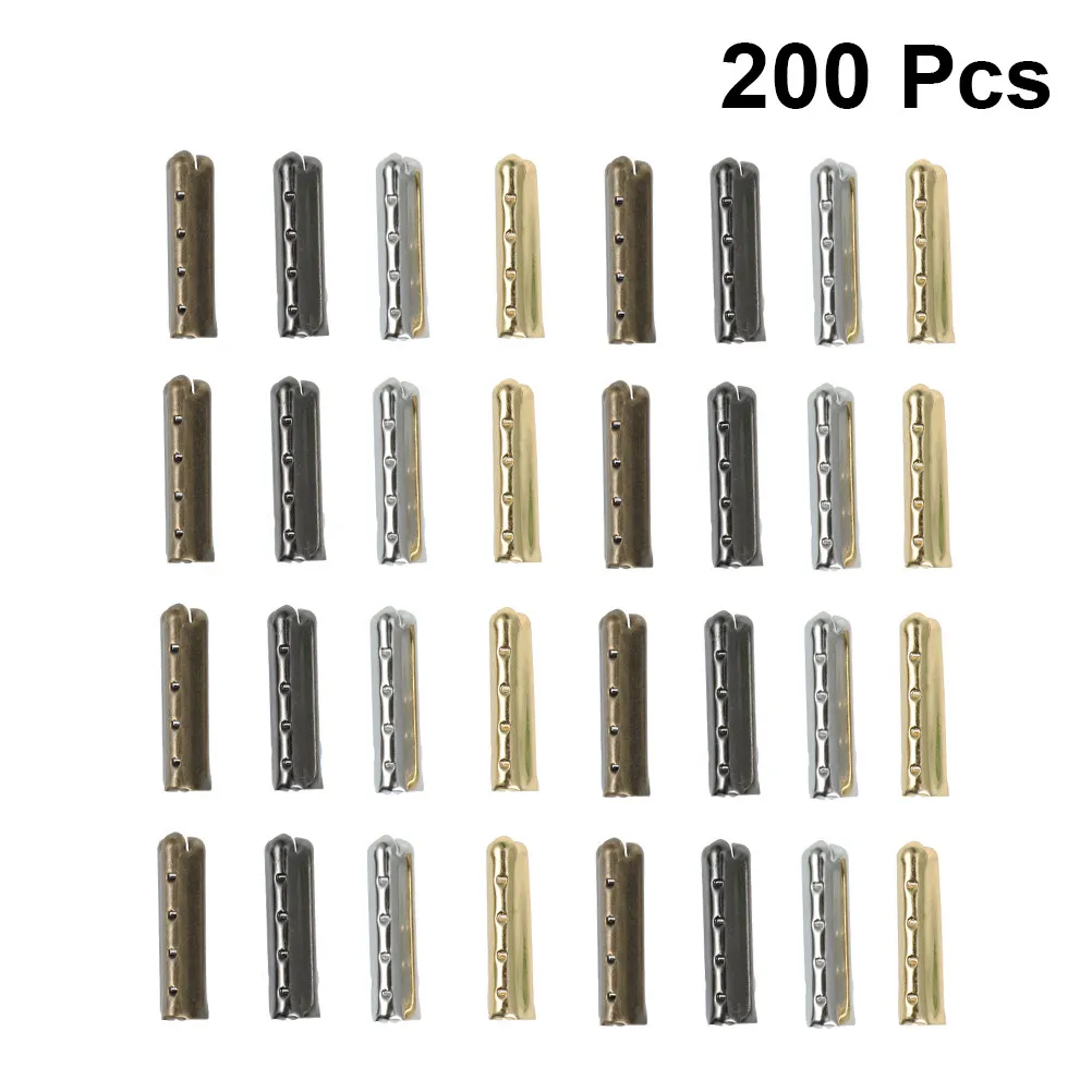 200Pcs Premium Metal Shoelace Tips for Shoes DIY Lace End Caps Prevent Fraying Easy Threading Shoelaces Accessories Shoe