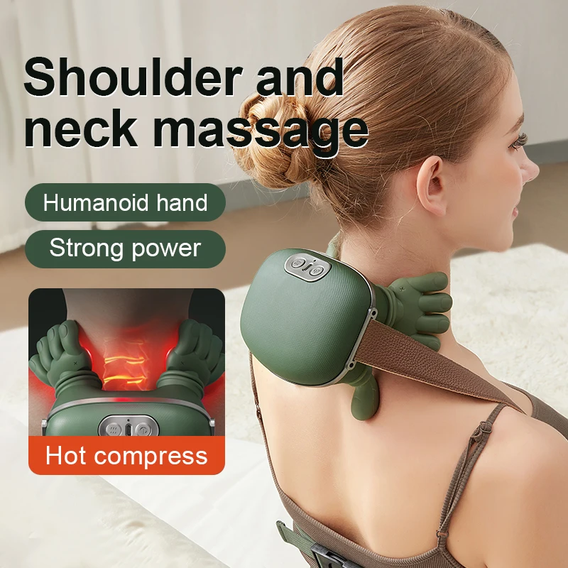 4D Bionic Finger Neck and Shoulder Massager, Trapezius Muscle Kneading Device, Brushless Motor Neck and Shoulder Leg Massager