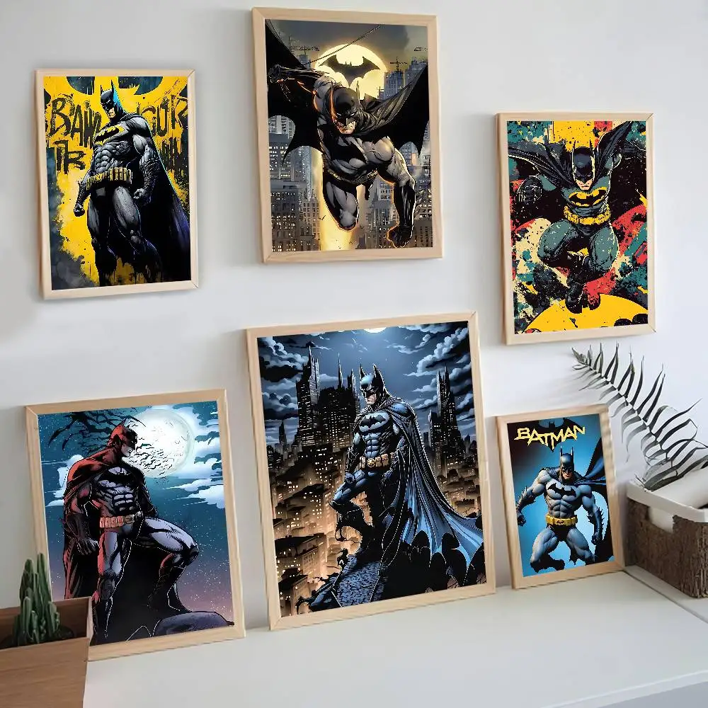 Pósteres Vintage Clásicos de Batman, Decoración Adhesiva para Habitación, Hogar, Bar, Cafetería, Decoración Kawaii