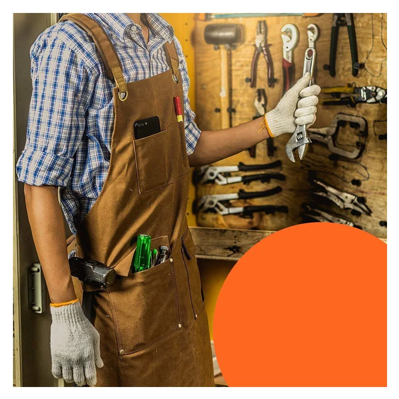 Woodworking Heavy Industry Thickened Canvas Multi Pocket Craftsman Horticultural Barbecue Auto Repair Engineer Mechanic Apron