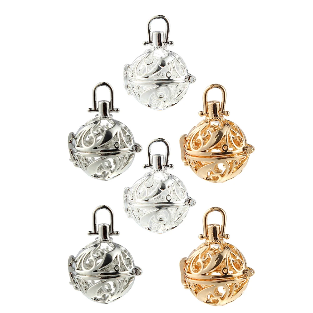 

6pcs Essential Oil Pendant Hanging Hollow Out Ball DIY Jewelry Necklace Aromatherapy Accessory Geometric Design