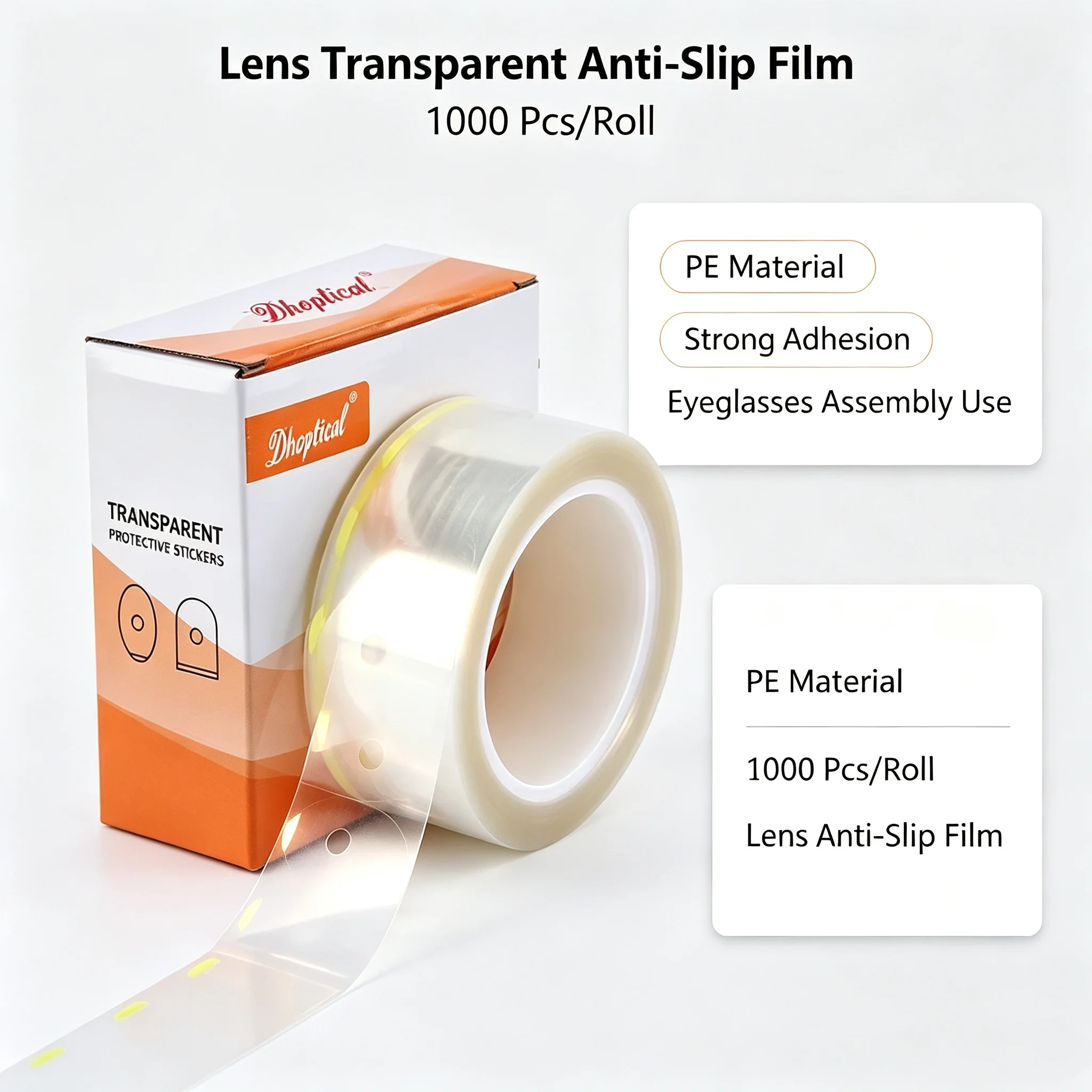 1000PCS Lens Processing Tape Eyeglasses Transparent Adhisive Paste Anti-slip Axis By Dhoptical