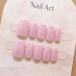 10pcs Women PinkPurple Cat's Eye Press on Nails False Nails Square Head Solid Simple Girl Lady Press on Nail Wearable Detachable