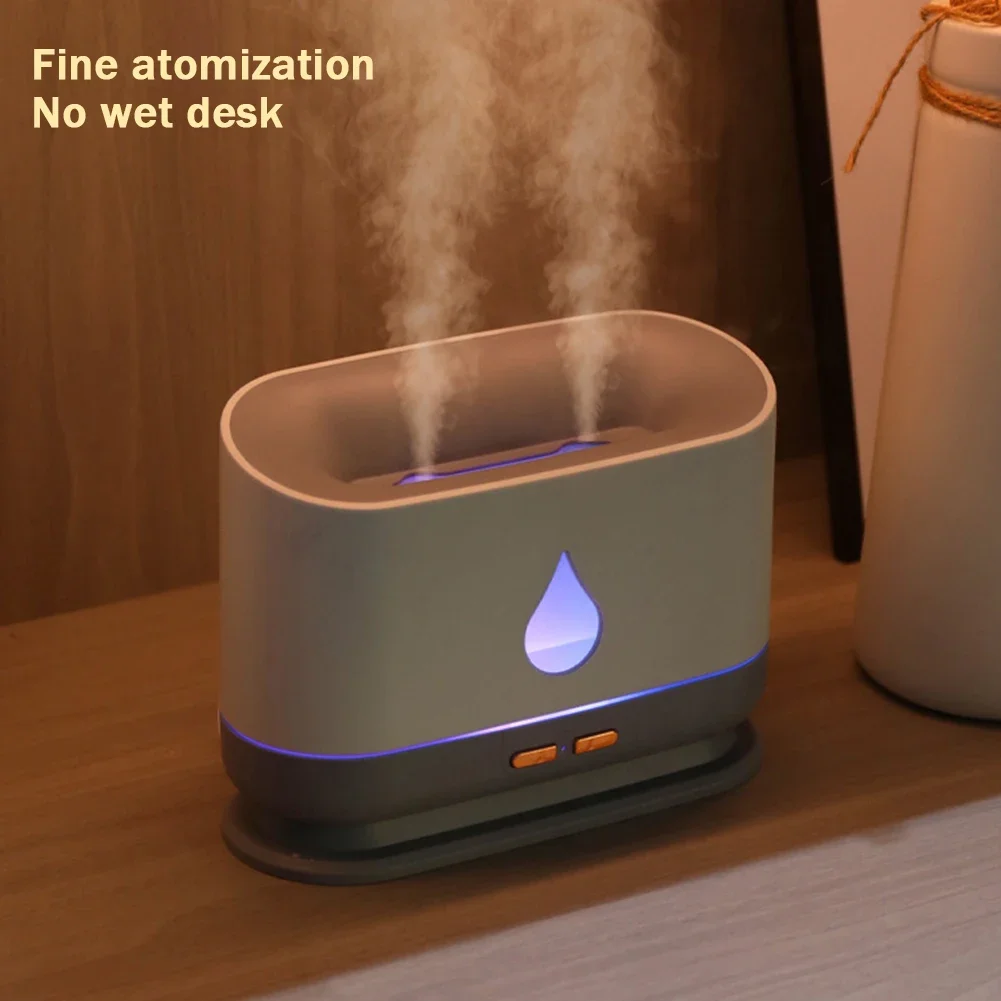 หัวฉีดคู่ USB Humidifier พร้อมหลอดไฟ LED อัลตราโซนิกแบบพกพาสําหรับห้องนอน Home Diffuser ความจุขนาดใหญ่