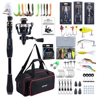 Goture1.8/2.1/2.4/2.7m Telescopic Fishing Rod Reel Combo Full Kit Carbon Fiber Rod Pole Spinning Reel Complete Fishing Gear Set