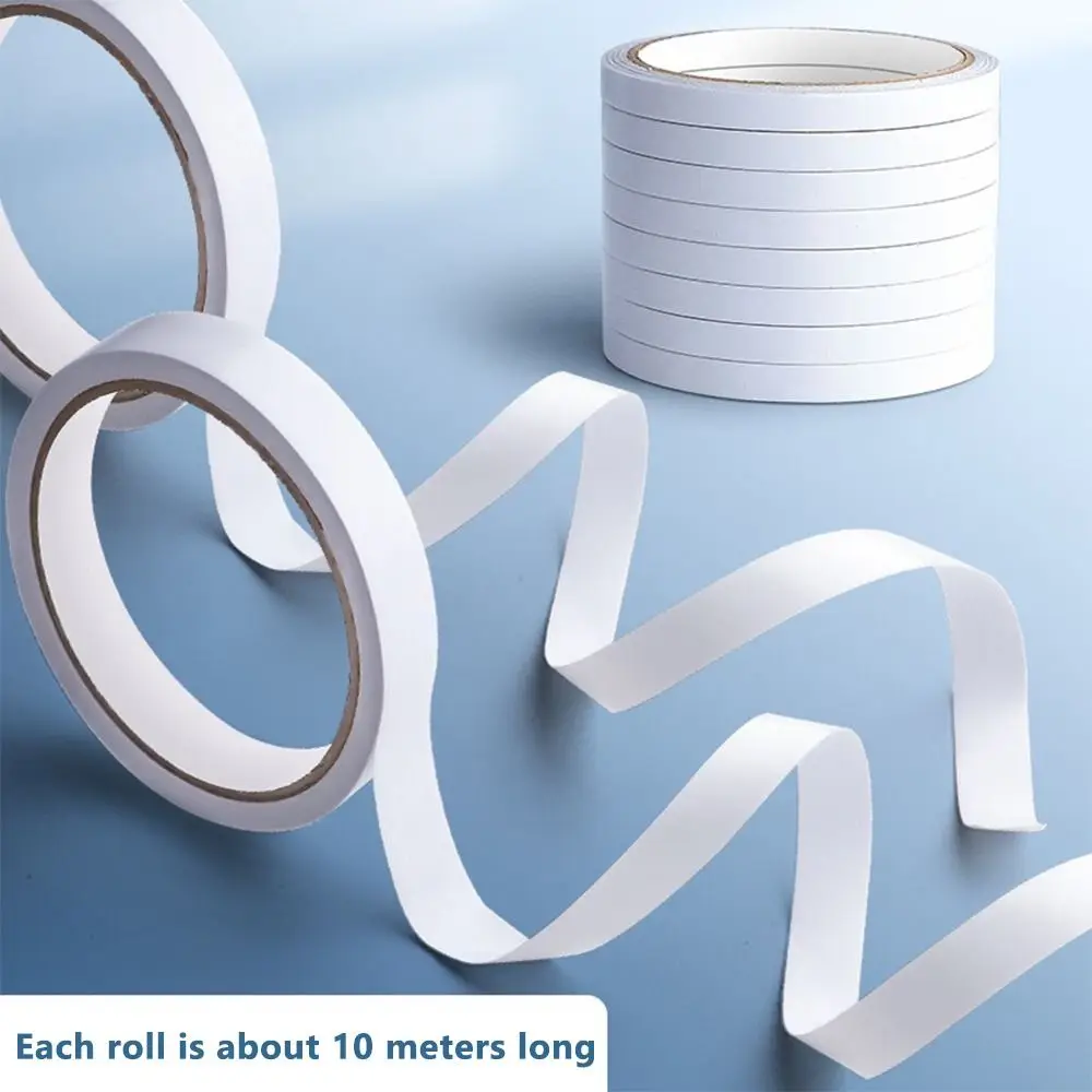 Simple Strong Viscosity Double Sided Tape White Ultra-thin Adhesive Tape Strong Tape Sticker School/Home/Office