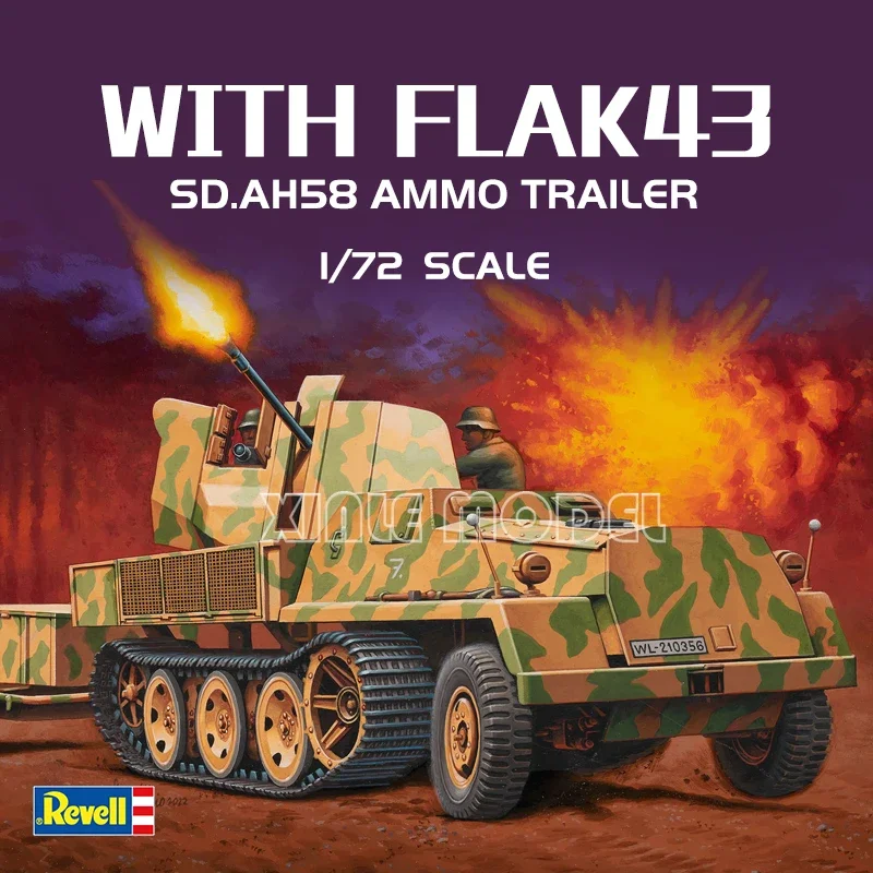 

Комплект модели пластикового танка Revell 03293 sWS с Flak43 и SD. Прицеп для боеприпасов Ah58 1/72