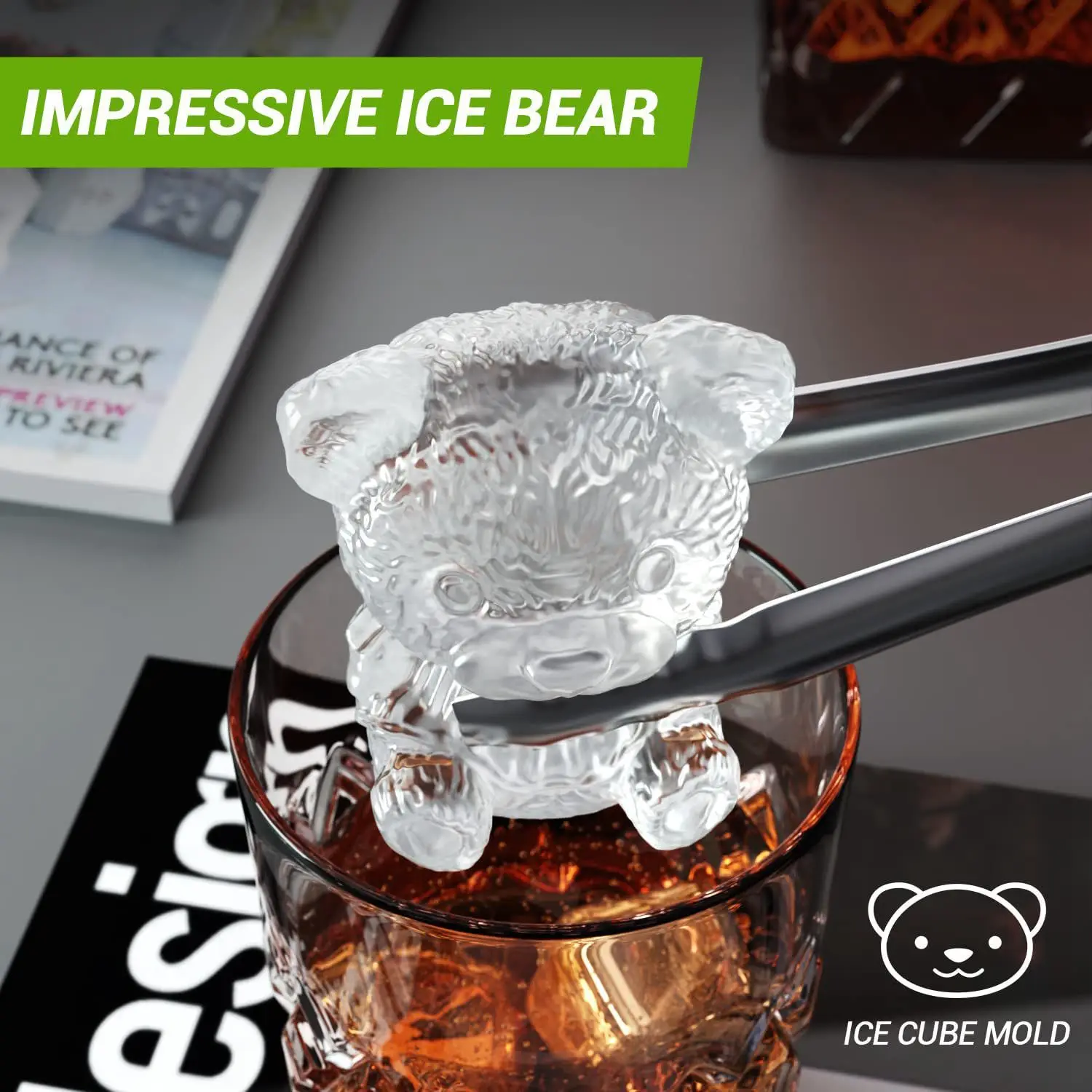 New 4-hole Little Bear Ice Hockey Mold Silicone Ice Grid Mold Silicone Ice Grid Ice Cream Ice Cream Ice Ball Ice Grid Mold