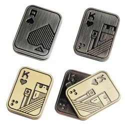 EDC Poker Fidget Slider Zinc alloy Metal Decompression Magnetic Slider Stress Relief Toys Lightweight Poker Push Card TS41