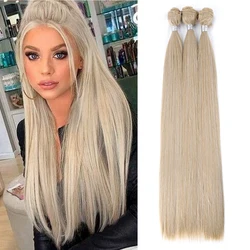 Synthetic Straight Hair Weave Bundles Синтетический пучок прямых волос 20 24 26 28 Inch tissage cheveux Weaving Extension