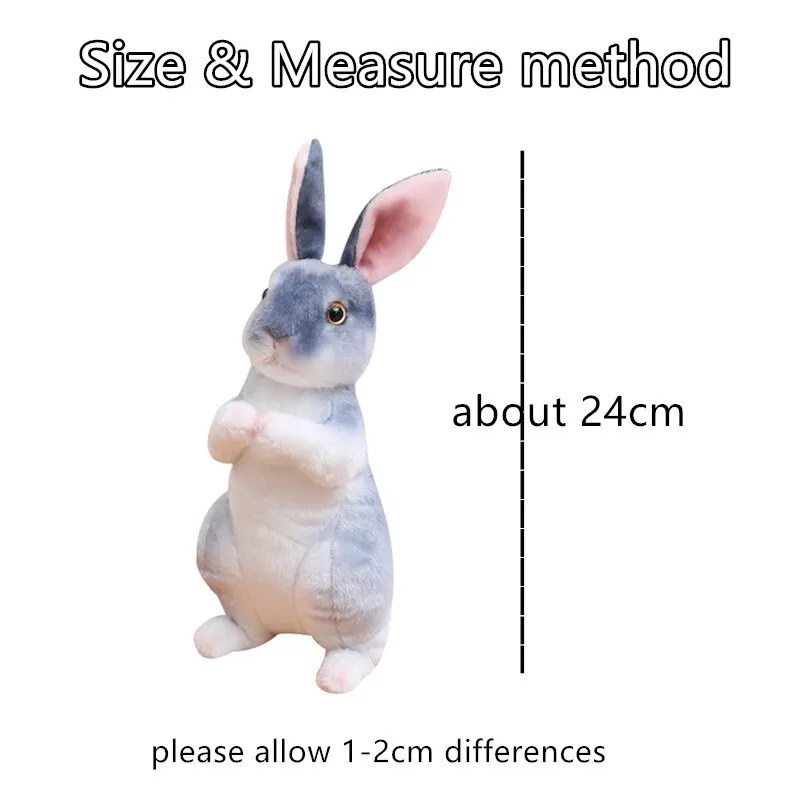 1ชิ้นตุ๊กตากระต่ายน่ารักเหมือนจริงแบบสุ่มอุปกรณ์ถ่ายรูปสัตว์จำลองกระต่ายของขวัญวันเกิดโมเดล