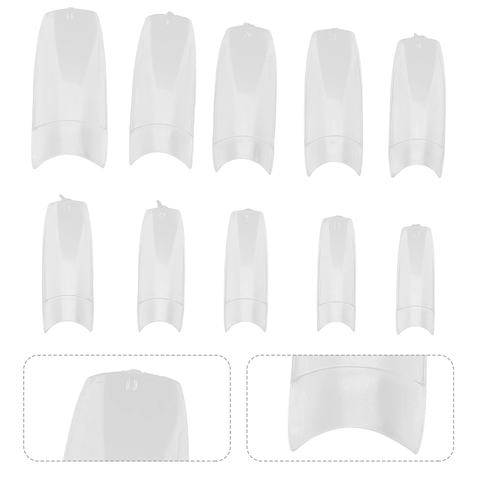 

500 Pcs False Nails Transparent Fake Tips Manicure Natural Color Easy to Shape and File