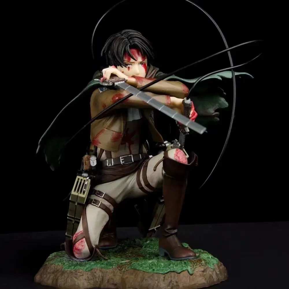 الهجوم على تيتان ليفي أكرمان القتال معركة فير. شخصية عمل أنيمي الحبيب Eren Mikasa PVC ، جمع لعبة نموذجية ، 16
