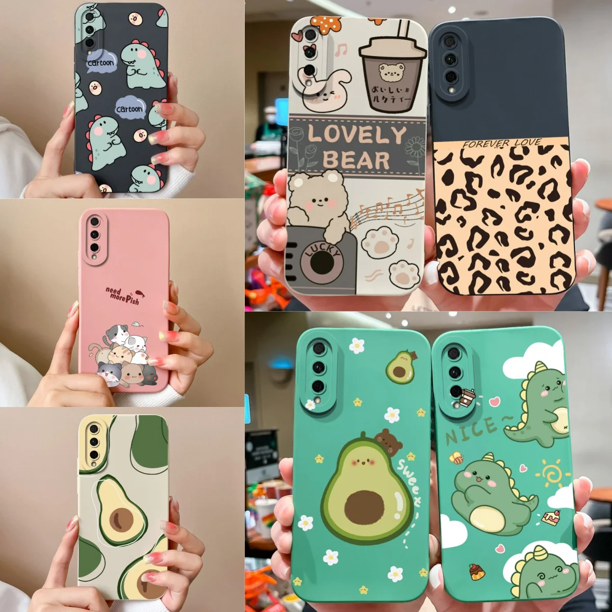 For Huawei P Smart Pro Case P Smart Z Cover For P Smart 2021 Cute Cartoon Soft Smooth Liquid Silicone Shockproof Phone Cases