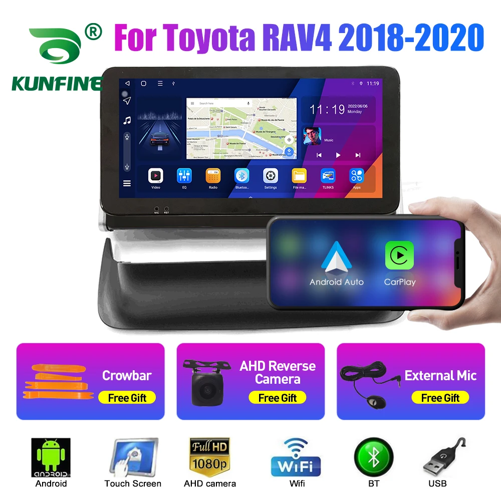 

10.33 Inch Car Radio For Toyota RAV4 18-20 2Din Android Octa Core Car Stereo DVD GPS Navigation Player QLED Screen Carplay